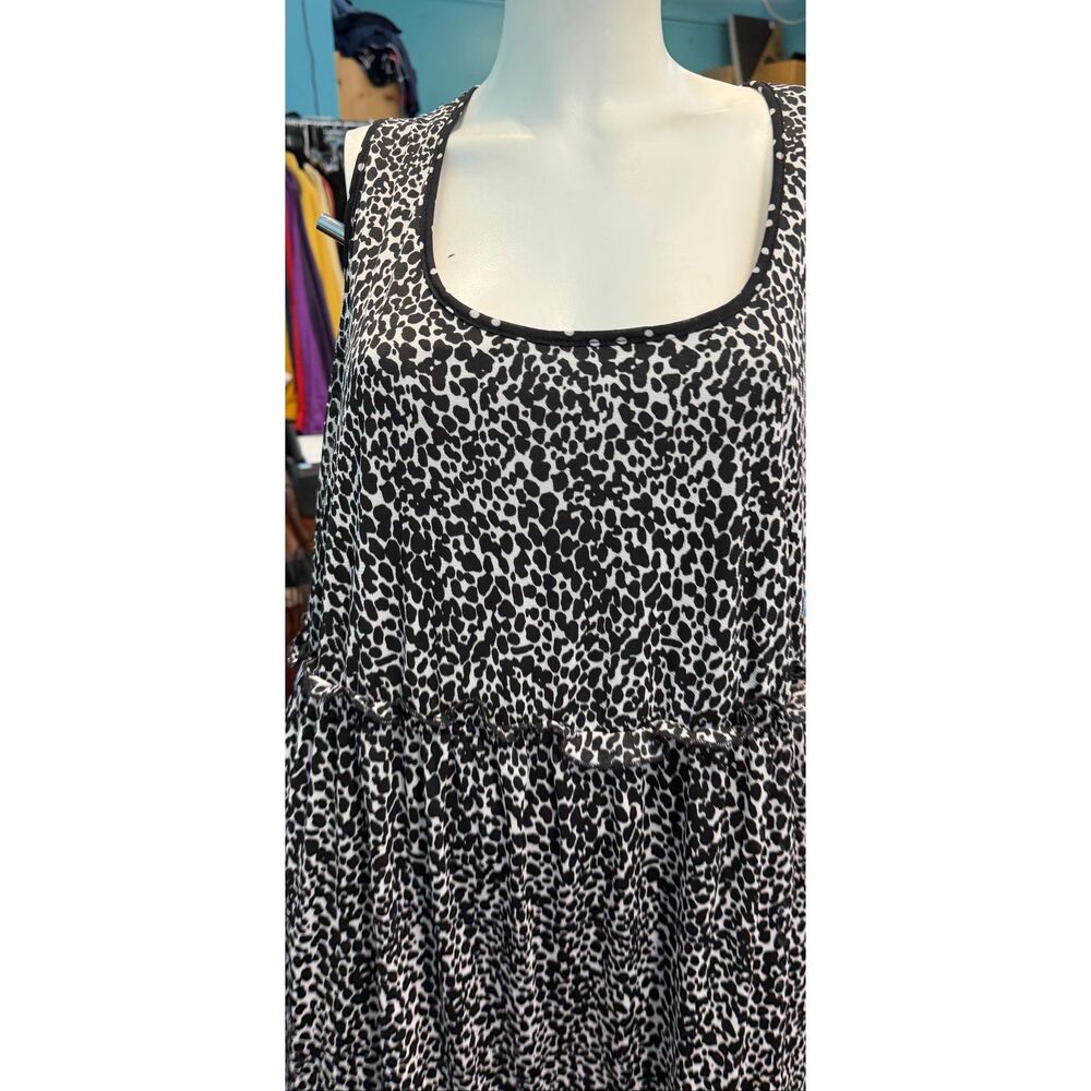 NY Collection Animal Print Tiered Sleeveless Maxi Dress Women’s Plus Size 3X NEW - Picture 4 of 7